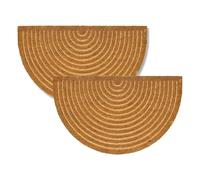 ASTRA Lot de 2 paillassons modernes en coco 60x90 cm semi-circulaires antidérapants anti-salissures intérieur/extérieur couvert