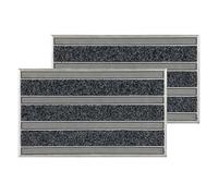 Astra Lot de 2 tapis de sol antidérapants et anti-salissures - Résistant aux intempéries - Pour l'extérieur - 45 x 75 cm - Gris
