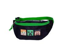 Astra - Minecraft Alex & Steven Kangourou, 26 x 10 x 7 cm, Polyester, Noir, Multicolore., 26 x 10 x 7 cm, Sac Banane 79-115 cm Tour de Taille
