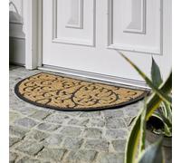 Astra Paillasson antidérapant et résistant - Tapis d'entrée Coco Deluxe en Caoutchouc et Fibres de Coco - Tapis Anti-salissures 45x75 cm Relief Demi-Cercle