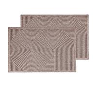 Astra Paillasson d'extérieur résistant - Tapis Anti-salissures résistant aux intempéries - Paillasson antidérapant pour entrée et Balcon - Lot de 2 60x90 cm Beige