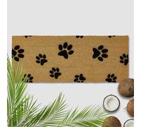 Astra Paillasson Empreintes de Pattes Coco 40 x 100 cm Naturel - Tapis Coco pour l'extérieur et l'intérieur - Paillasson antidérapant et très résistant
