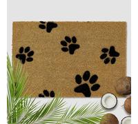 Astra Paillasson Empreintes de Pattes Coco 40 x 60 cm Naturel - Tapis Coco pour l'extérieur et l'intérieur - Paillasson antidérapant et très résistant