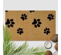 Astra Paillasson extérieur empreintes de pattes - En coco - 60 x 90 cm - Naturel - 16 mm - Pour l'extérieur et l'intérieur - Antidérapant - Très résistant