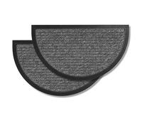 Astra Paillasson extérieur et intérieur - Lot de 2 40 x 70 cm Demi-Cercle Lignes Grises - Paillasson antidérapant - Tapis Anti-salissures résistant