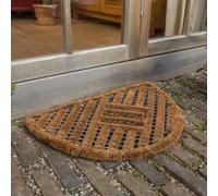 Astra Paillasson extérieur - Tapis en Coco Anti-salissures - Tapis de Sol à brosses - Tapis de propreté résistant Demi-Rond 40 x 60 cm Lot de 2