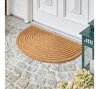 Astra Paillasson Moderne Coco 60x90cm Semi-Arrondi Nature - Tapis Anti-dérapant Robuste - Paillasson Intérieur/Extérieur Couvert