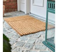 ASTRA paillasson Moderne Porte d'entrée Rayures Nature - Tapis Anti-dérapant Robuste Coco 45x75cm - Tapis de Porte intérieur/extérieur