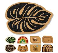 Astra Paillasson Naturel Coco - Paillasson Coco 40x60cm Monstera - Tapis de propreté antidérapant Robuste - extérieur Paillasson intérieur - paillasson extérieur Couvert