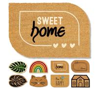 Astra Paillasson Naturel Coco - Tapis de propreté antidérapant Robuste - 40x60cm - Intérieur/Extérieur