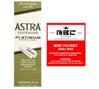 Astra Platinum Lot de 100 lames à raser avec cérines hémostatiques