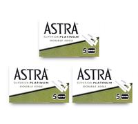 Astra Superior Platinum Lot de 15 lames de rasoir à double tranchant pour barbiers professionnels et amateurs de rasage traditionnels