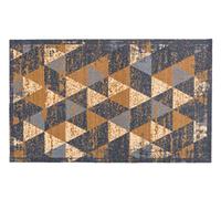 Astra Tapis antidérapant Salon - Miabella paillasson intérieur - Cuisine Tapis de Sol Couloir Tapis Anti-salissures - Tapis Propre 66x110cm Triangles Gris-Marron