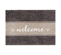 Astra Tapis antidérapant Salon - Miabella paillasson intérieur - Cuisine Tapis de Sol Couloir Tapis de propreté - Tapis de propreté Lavable 50x70cm Chevron Welcome