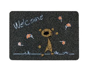 Astra Tapis de Premium Rips Flocky Color Porte Tapis, Polypropylène, 40 x 60 x 0, 8 cm, Welcome Bär - Grau/Anthrazit, 40 x 60 x 0,8 cm