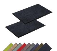 Astra Tapis de propreté de Haute qualité - paillasson intérieur - Lavable à 30° C - Tapis antidérapant - Rangement Chaussures Couloir - Noir 40x60 cm 2er Set