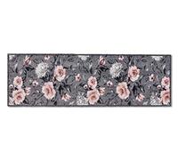 Astra Tapis de propreté Doux et Moelleux Pure & Soft - Tapis de propreté Multicolore - paillasson intérieur - Tapis de Sol résistant - 50x150cm (Couleur : Fleurs Gris-Rose)