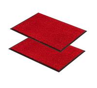 Astra Tapis de Propreté Résistant - Paillasson Antidérapant Intérieur - Tapis d'Entrée Robuste Rouge 80x120 cm 2 Pièces