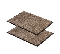Astra Tapis de Propreté Résistant - Paillasson Antidérapant Intérieur - Tapis d'Entrée Robuste Taupe 60x80 cm 2er Set