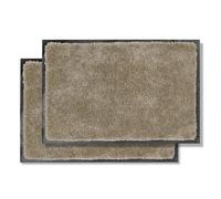 Astra Tapis de sol intérieur antidérapant - Paillasson super doux - Tapis de couloir lavable à la main - Paillasson facile à entretenir - Ensemble de 2 tapis de porte beiges 40x60cm