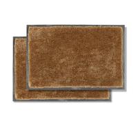 Astra Tapis de sol intérieur antidérapant - Paillasson super doux - Tapis de couloir lavable à la main - Tapis de porte facile à entretenir - Tapis de pied cuivre lot de 2 40x60cm