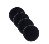 Astra Tapis en Fausse Fourrure Moelleux de Haute qualité - Tapis Salon - Tapis à Poils Hauts Agneau Peau de Mouton Accessoire - Set de 4 Peaux déco Noir Rond Ø 35 cm