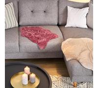 Astra Tapis en Fausse Fourrure Moelleux de Haute qualité - Tapis Salon - Tapis à Poils Hauts Peau d'agneau Accessoire - Peau déco Bordeaux Shape 55 x 80 cm