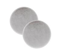 Astra Tapis en Fausse Fourrure Moelleux de Haute qualité - Tapis Salon - Tapis à Poils Longs Agneau Peau de Mouton Accessoire - Peau Déco Set 2 pièces Argent Rond Ø 35 cm