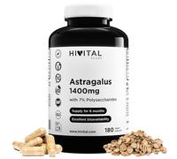 Astragale 1400 mg. 180 gélules végétaliennes pour 6 mois de traitement. Extrait naturel d'Astragale avec 7% de Polysaccharides. Fabriqué en Europe par HIVITAL