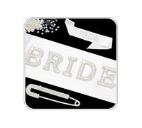 AstraGlam Bride To Be Écharpe, Avec Strass Colorés & Perles Blanches, Élégante Décoration de Bachelorette, Cadeau de Mariage Pour Femmes