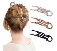 AstraGlam Lot de 3 barrettes françaises de prestige pour femmes, épingles à cheveux U en forme Pin français, épingles à cheveux Lialys pour cheveux fins épais, accessoires capillaires au design