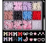 AstraGlam Lot de breloques papillon pour nail art - Strass colorés pour ongles - 3D - Accessoires de design d'ongles - Breloques pour ongles créatifs