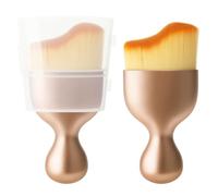 AstraGlam Pinceau autobronzant Gold - Pinceau Kabuki pour autobronzant, fond de teint, bronzer et surligneur - Avec étui de protection - Poils synthétiques doux