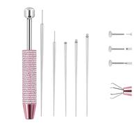 AstraGlam Set de 6 pinces à piercing, outil pour billes de piercing, accessoires pour ouvrir et changer, accessoires pour l'oreille et le nez (Rose)