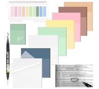 AstraGlam Sticky Notes Transparent avec onglets marqueurs, Pack de 10 Blocs-Notes Transparents, adhérence Forte, Notes Autocollantes Transparentes étanches pour études, Livres, Fournitures de Bureau