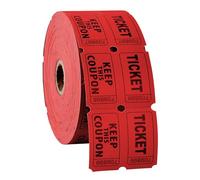 Astralong 1000 Pièces Ticket Tombola Doubles Rouleaux (500 Paires), Numérotation Consécutive, Billets Tombola Déchirables pour Événements, Entrées, Loteries, Récompenses et Prix, Rouge/Bleu