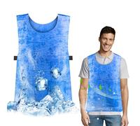 AstraLoom PVA Gilet rafraîchissant réutilisable pour homme et femme : refroidissement par évaporation réglable pour le travail, le sport et la protection contre la chaleur en plein air, bleu, taille