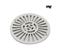 Grille bonde de fond ronde pour piscine béton - Diam 17,5 cm - Blanc - ASTRAL - Résistante aux chocs