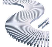 Astralpool Lot de 45 modules grille transversale pour courbes réversible haut 35 mm largeur 245 mm 1 mètre de long