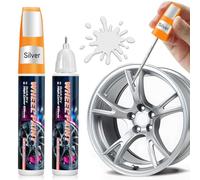 AstraVox Lot De 2 Efface Rayure Voiture, 20 ml Stylo Anti Rayure Voiture, 2-In-1 Conception, Peinture Jante, Efface Rayure Jante Alu Convient Aux Voitures, Motos, Facile à Utiliser, étanche (Argent)