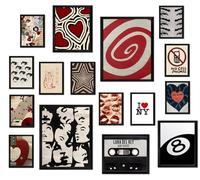 ASTRDECOR Downtown Girl Ensemble de 16 affiches Y2K pour chambre à coucher, art mural, coquette vintage, kit de collage mural pour adolescentes, affiches rockstar rétro pour décoration de dortoir