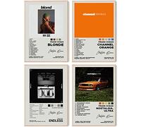 ASTRDECOR Frank Ocean Lot de 4 affiches signées et dédicacées de la couverture de l'album Kanye, affiches de musique du rappeur pour décoration de chambre de fille (20,3 x 25,4 cm, sans cadre)