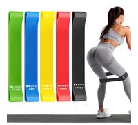 Astrevo Lot de 5 bandes de résistance conçues pour les femmes - Offre plusieurs niveaux de résistance et de flexibilité, parfaites pour l'entraînement et la gym (rose x 5)