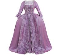 ASTRICOS Robe médiévale de style rococo, inspirée de Marie-Antoinette, pourpre, inspirée de la cour coloniale du XVIIIe siècle. (Pourpre, L)