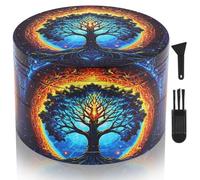 Astriva Grinder Grand broyeur, 63 mm, lot de 4 pièces, moulin à pollen en métal pour épices (design halo et arbre)