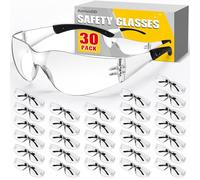 AstrivixDD ANSI Z87.1 Lot de 30 lunettes de sécurité transparentes résistantes aux rayures pour homme et femme, lunettes de protection des yeux transparentes pour le tir, la construction de