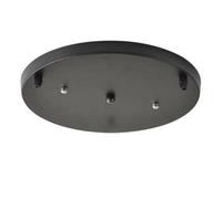 AstrizLamp 2 Trous Rosace de Plafond 20cm Ronde Pavillon Luminaire Noir Métal 2 Voies Cache Fil pour Lustre Fixation Plafonnier avec Accessoire pour Plafonniers, Luminaires Suspendus