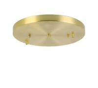 AstrizLamp 2 Trous Rosace de Plafond 20cm Ronde Pavillon Luminaire Or Métal 2 Voies Cache Fil pour Lustre Fixation Plafonnier avec Accessoire pour Plafonniers, Luminaires Suspendus