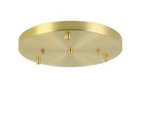 AstrizLamp 3 Trous Rosace de Plafond 25cm Ronde Pavillon Luminaire Or Métal 3 Voies Cache Fil pour Lustre Fixation Plafonnier avec Accessoire pour Plafonniers, Luminaires Suspendus