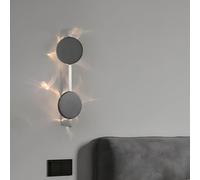 AstrizLamp Applique Murale Intérieure LED Moderne, 5W-38cm Acier Inoxydable Corps de Lampe&Rotatif Noir Tête de Lampe, Minimaliste Lampe Murale Double Tête pour Chambre, Salon, Hôtel, Escalier, Allée